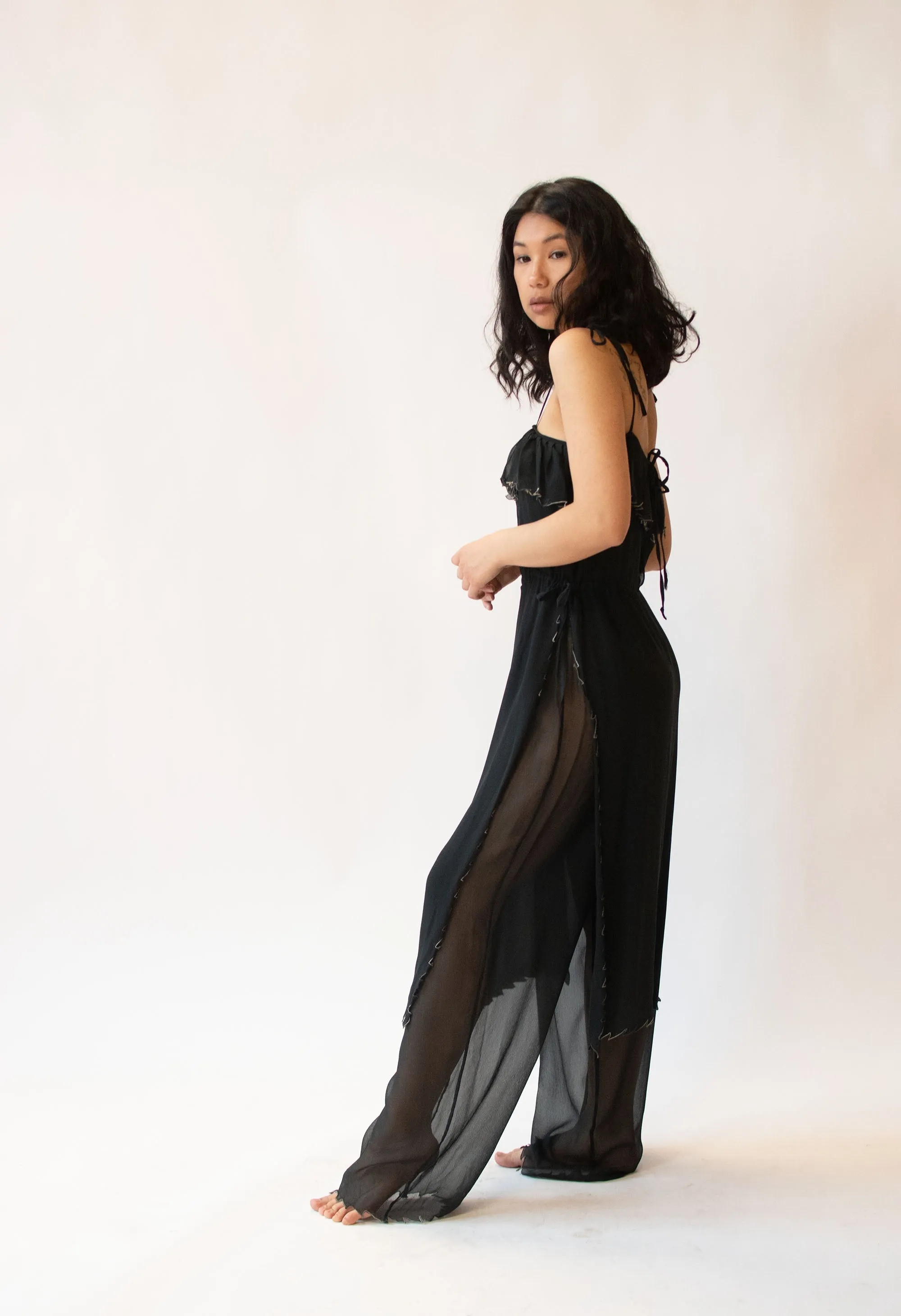 1970s Chiffon Jumpsuit | Quorum Betty Jackson