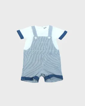 2pc Striped Overall w Tee One Piece