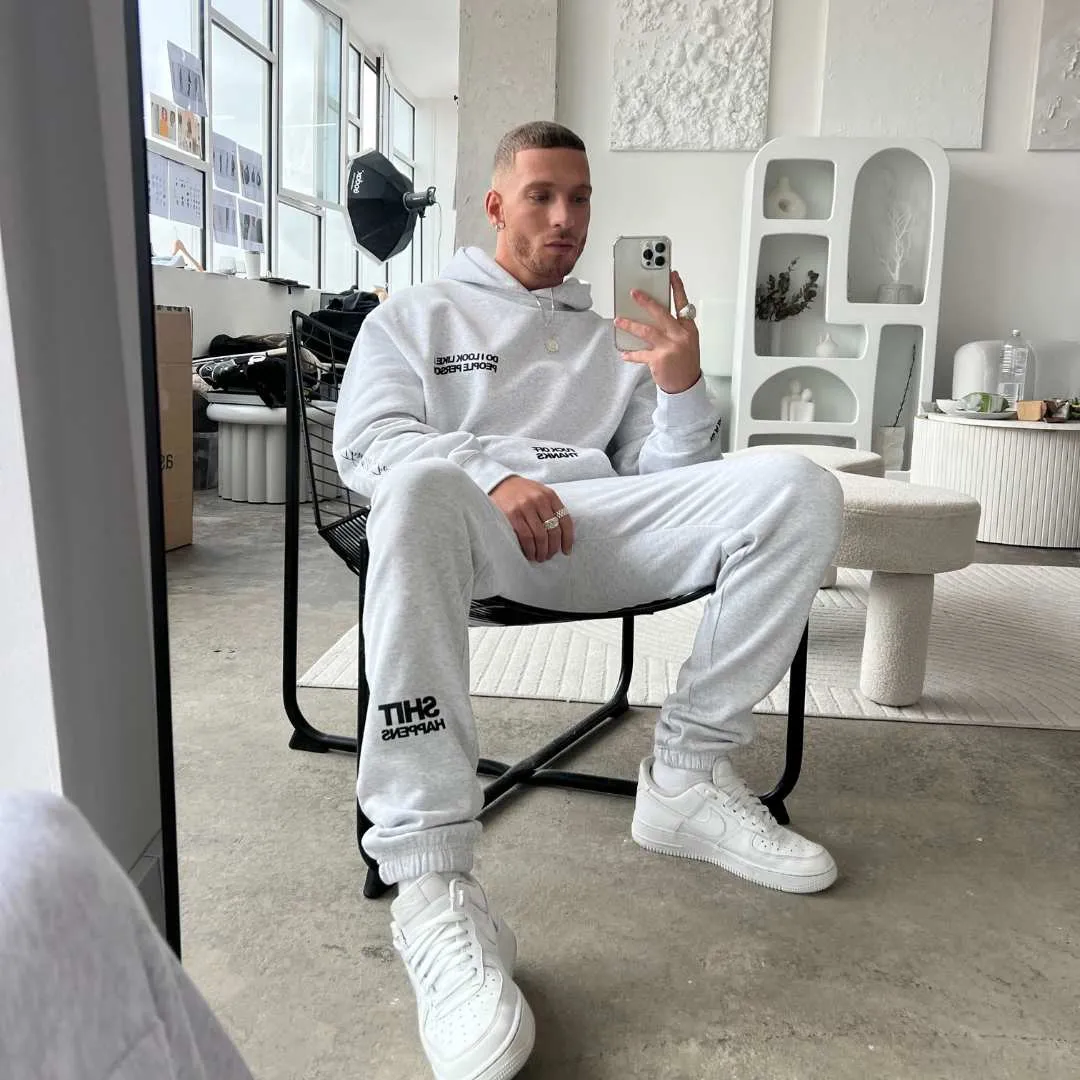 304 Mens Expressive Joggers White Heather