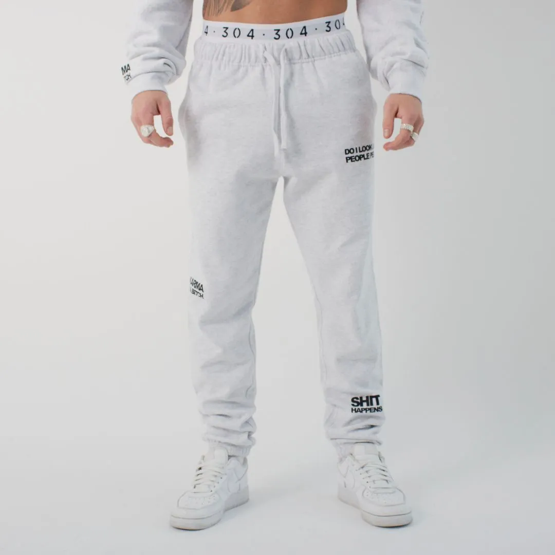 304 Mens Expressive Joggers White Heather