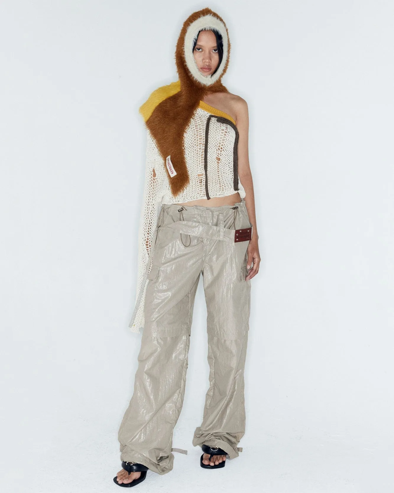 ADSB X OTTOLINGER ADJUSTABLE PARACHUTE PANTS apa777w(BEIGE)