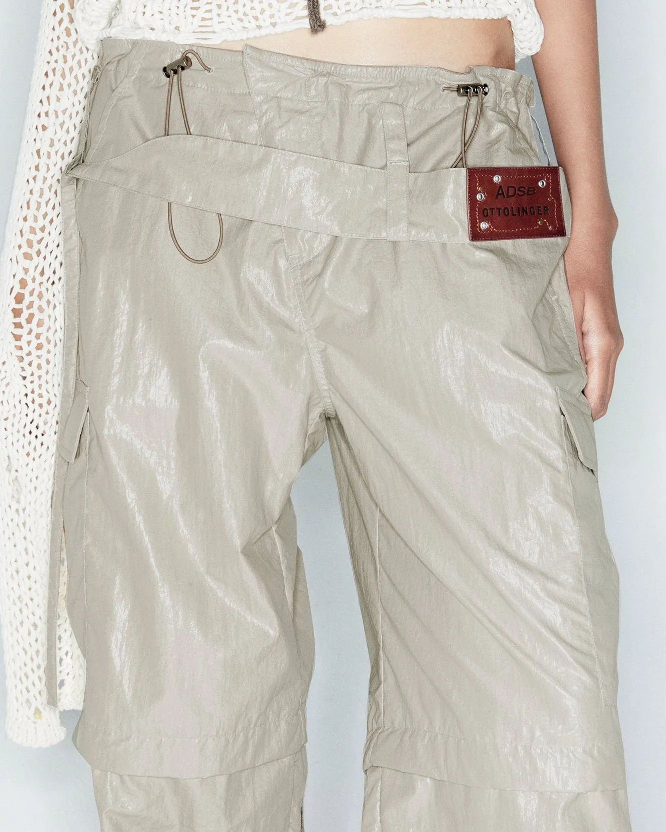 ADSB X OTTOLINGER ADJUSTABLE PARACHUTE PANTS apa777w(BEIGE)