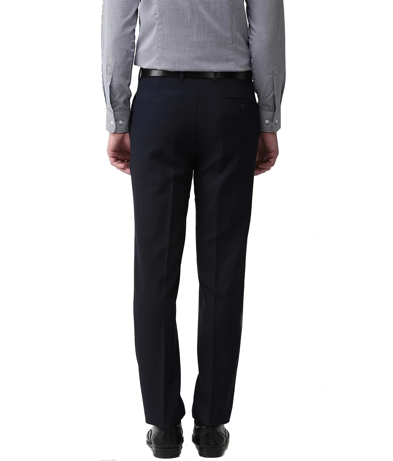American-Elm Men's Navy Blue Cotton Slim Fit Formal Trouser for Office Wear