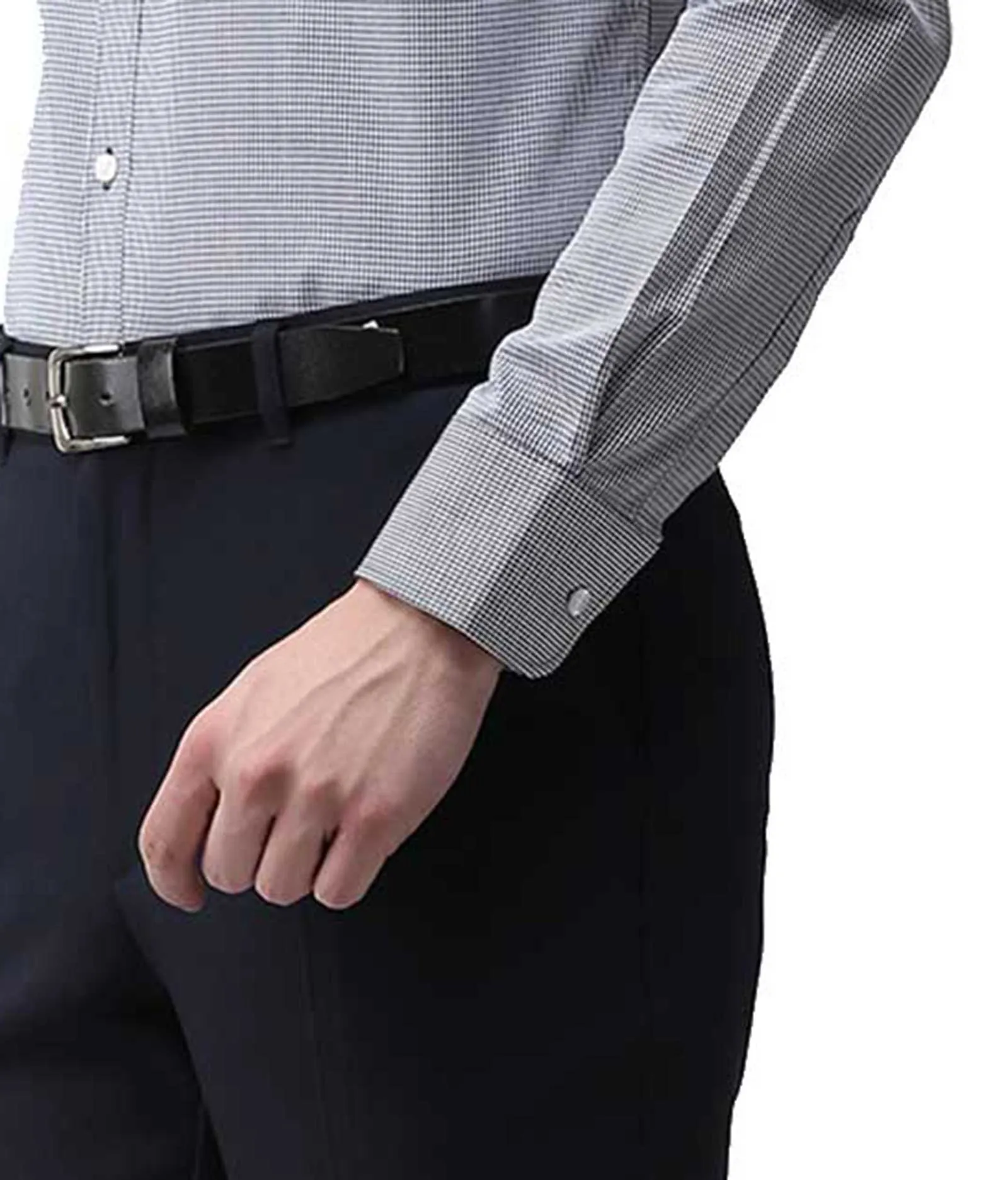 American-Elm Men's Navy Blue Cotton Slim Fit Formal Trouser for Office Wear