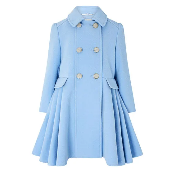Aurora Light Blue Faux Fur Trench Coat