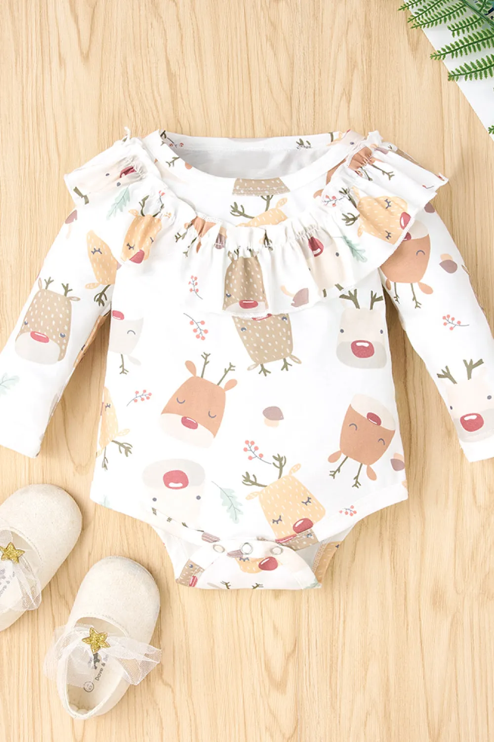 Baby Girl Reindeer Bodysuit and Paperbag Joggers Set