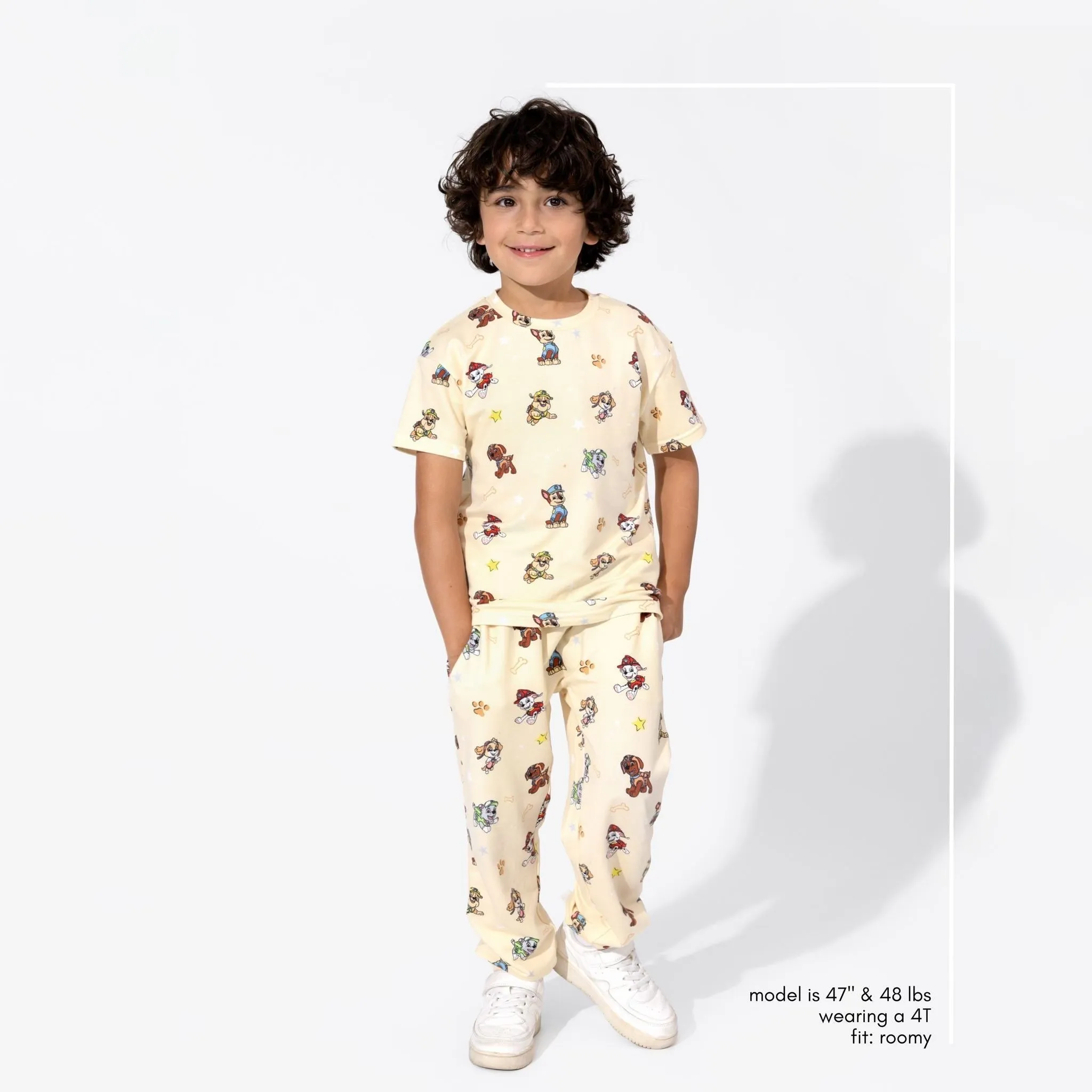 Bellabu Bear Bamboo Blended French Terry Short Sleeve Tee *OVERSIZED FIT* - PAW Patrol Mighty Movie Chase