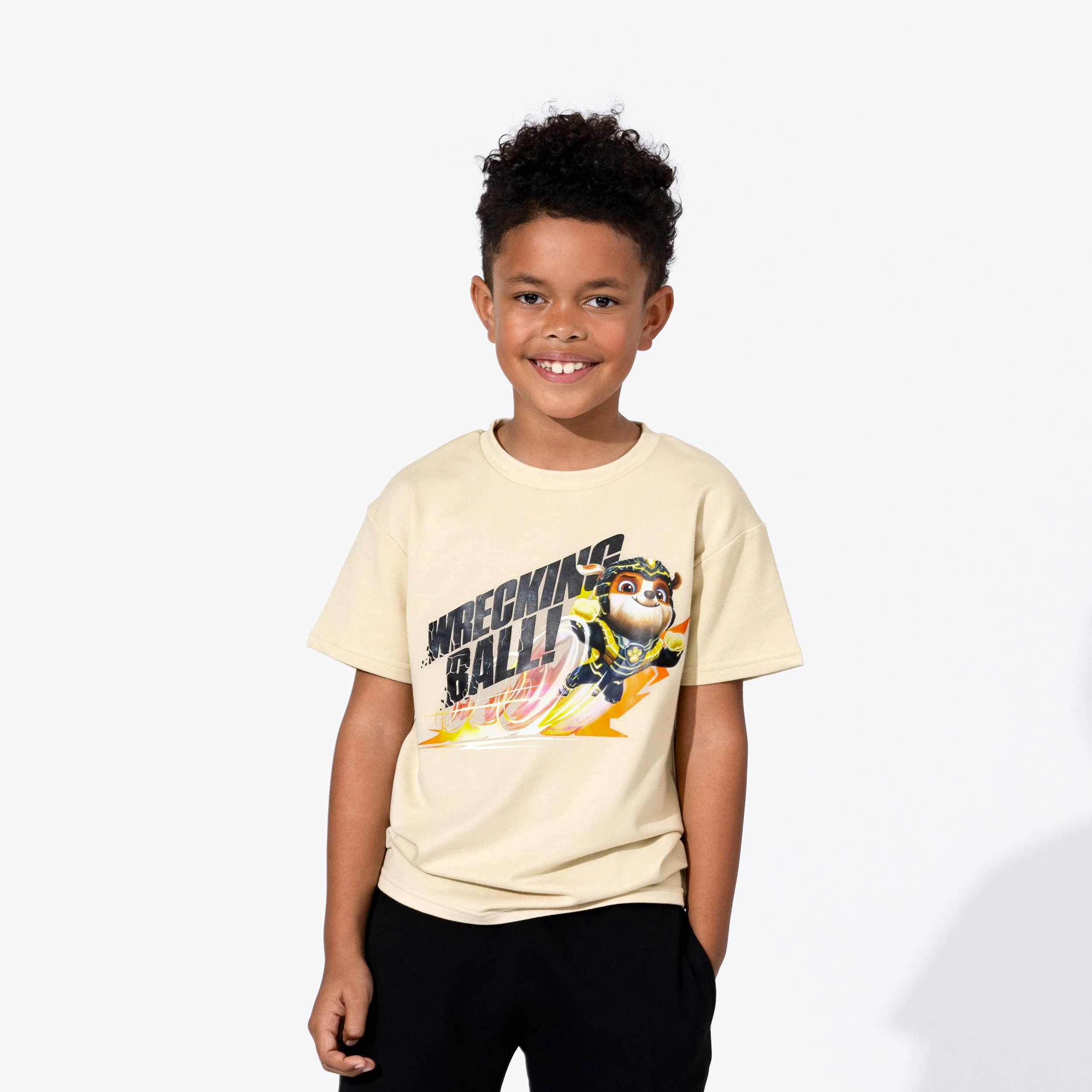 Bellabu Bear Bamboo Blended French Terry Short Sleeve Tee *OVERSIZED FIT* - PAW Patrol Mighty Movie Rubble