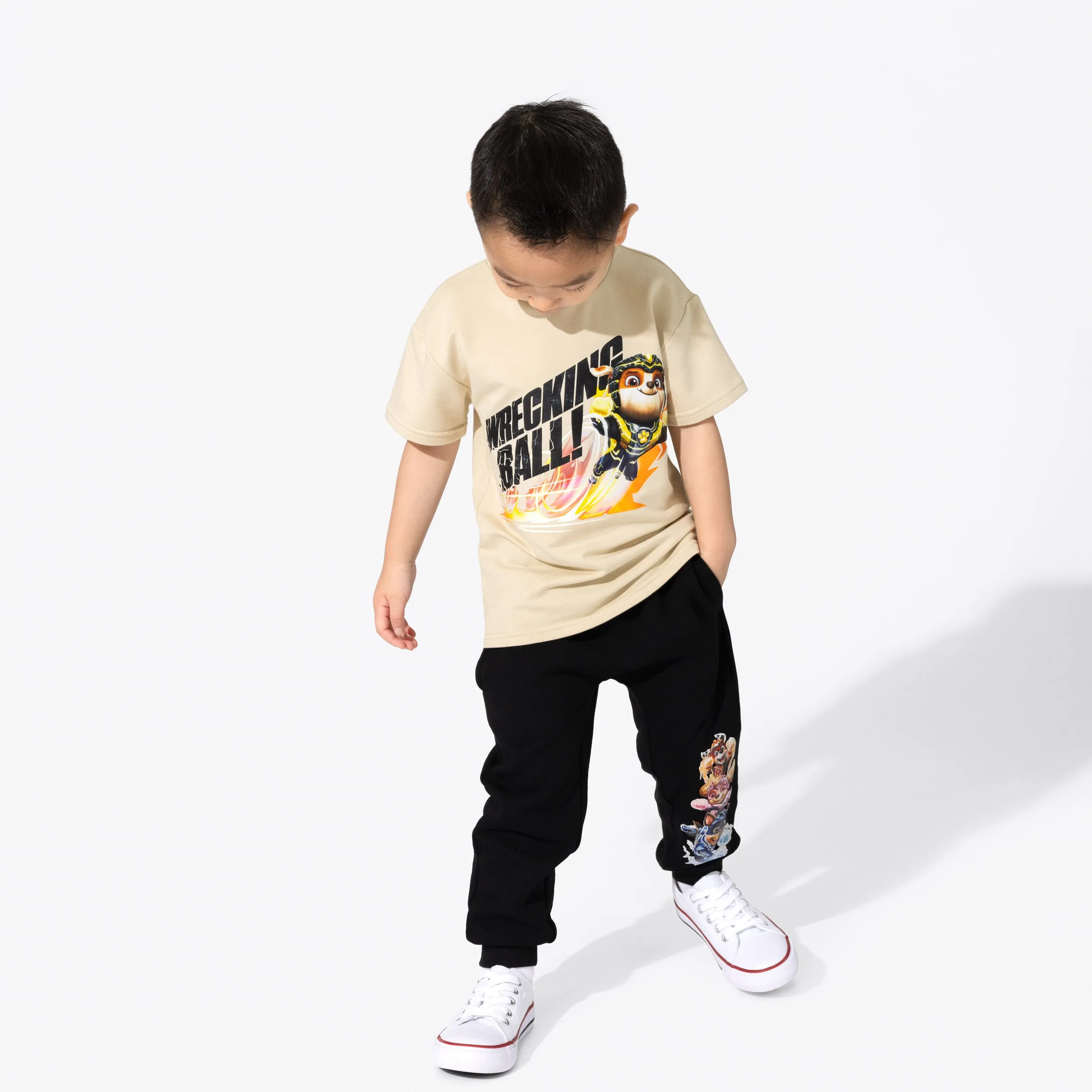 Bellabu Bear Bamboo Blended French Terry Short Sleeve Tee *OVERSIZED FIT* - PAW Patrol Mighty Movie Rubble