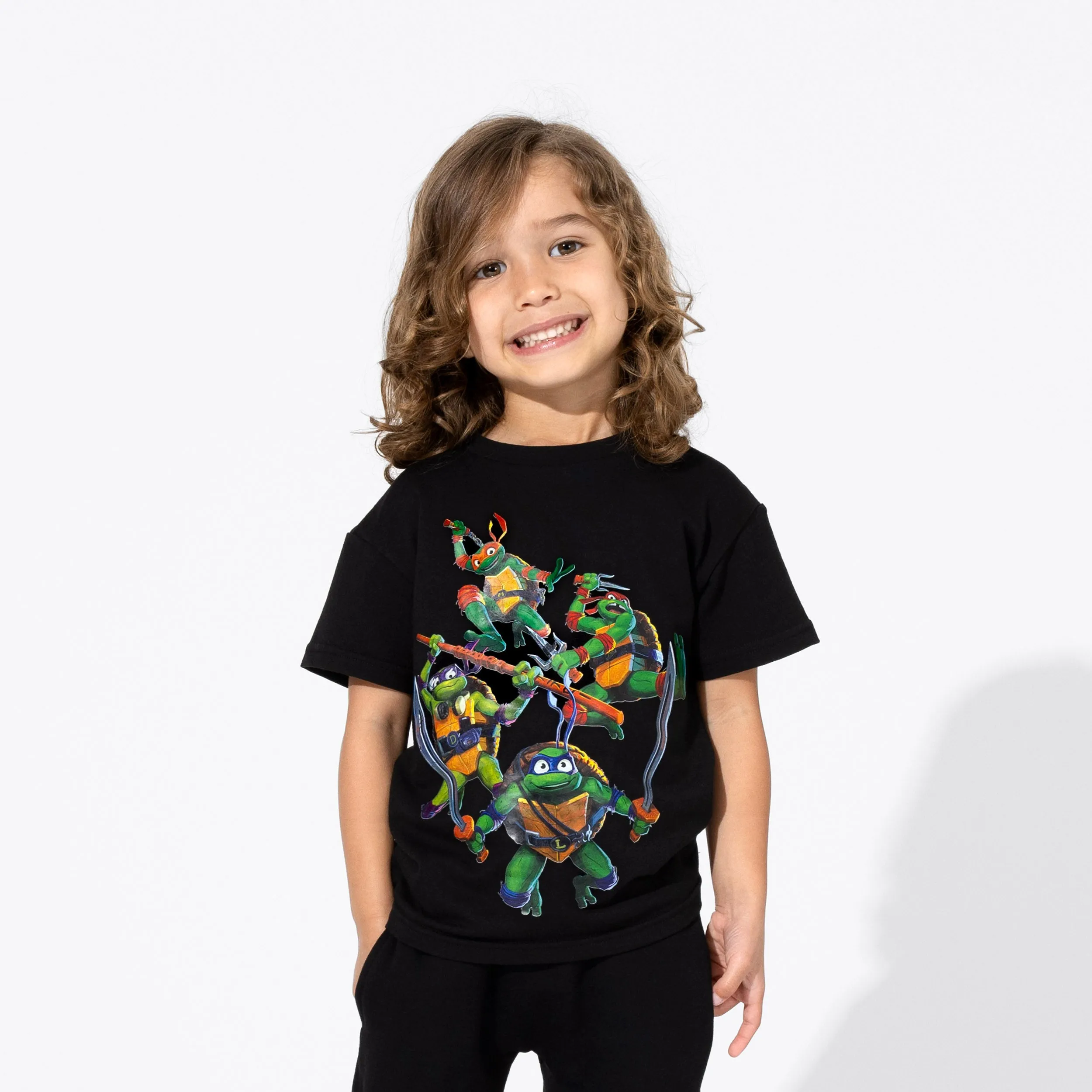 Bellabu Bear Bamboo Blended French Terry Short Sleeve Tee *OVERSIZED FIT* - Teenage Mutant Ninja Turtles Mutant Mayhem Obsidian Black