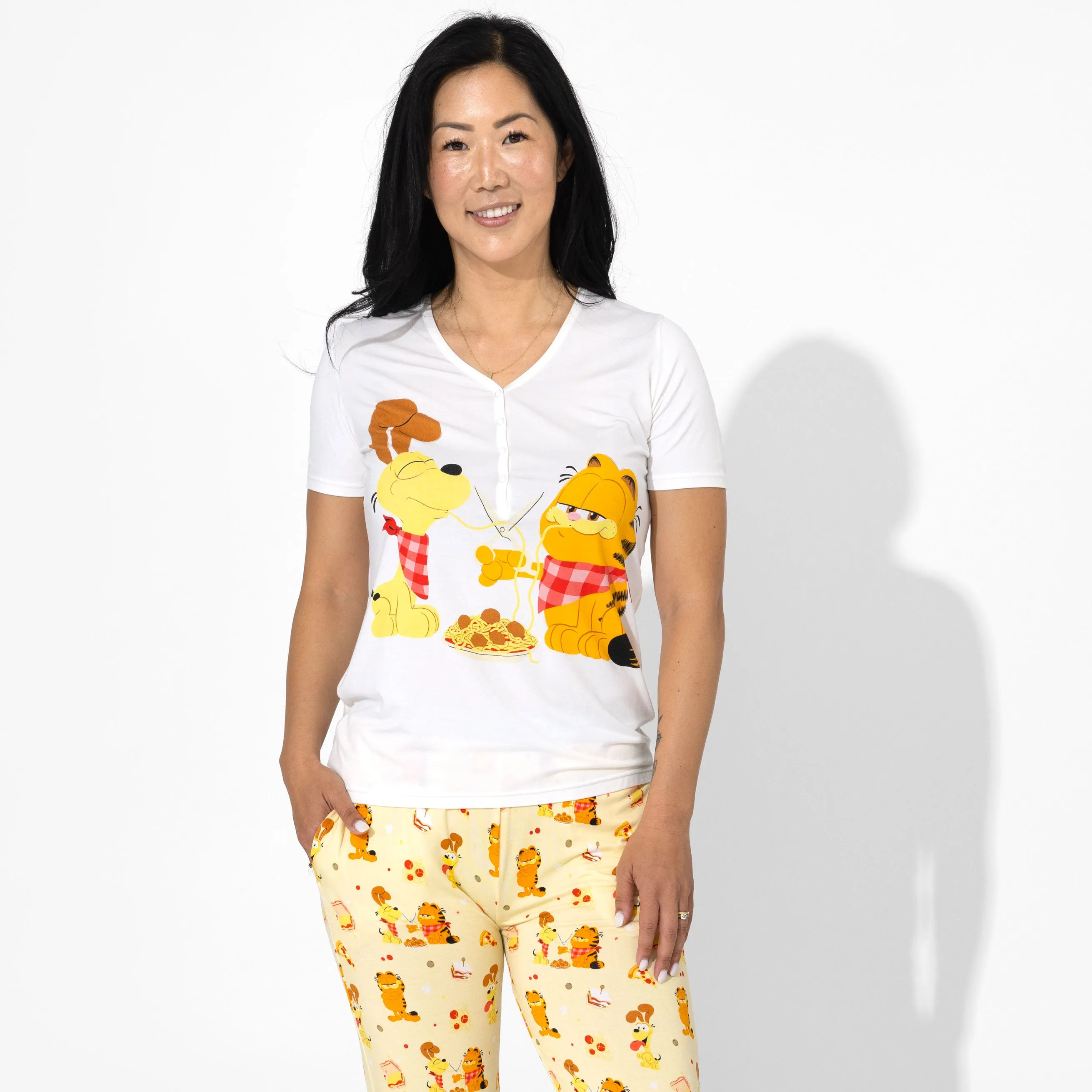 Bellabu Bear Women's 2 piece Short Sleeve PJ Set - Garfield The Movie