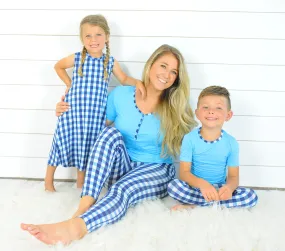 Bellabu Bear Women's 2 piece Short Sleeve PJ Set - Gingham