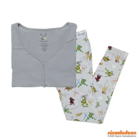 Bellabu Bear Women's 2 piece Short Sleeve PJ Set - Teenage Mutant Ninja Turtles Retro