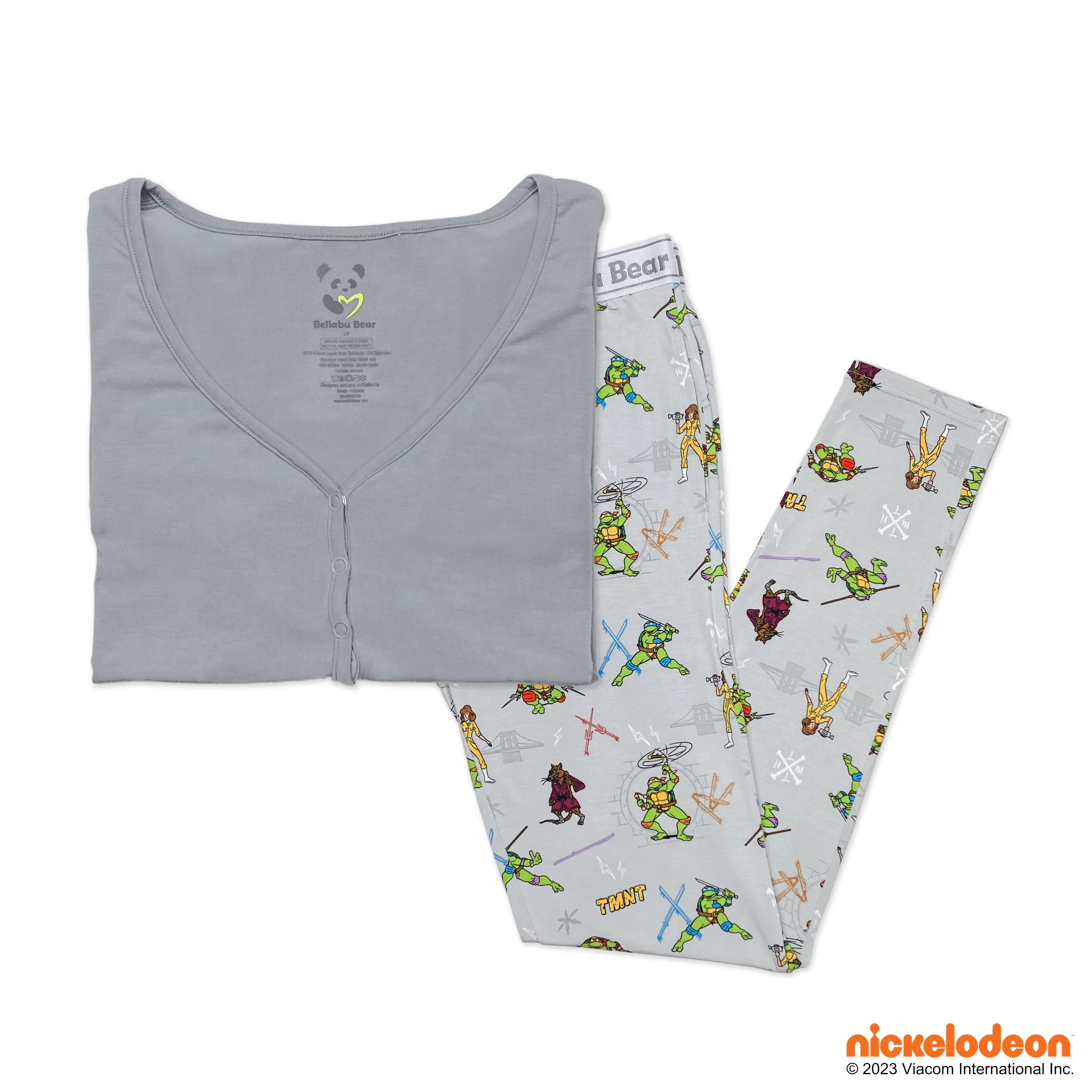 Bellabu Bear Women's 2 piece Short Sleeve PJ Set - Teenage Mutant Ninja Turtles Retro