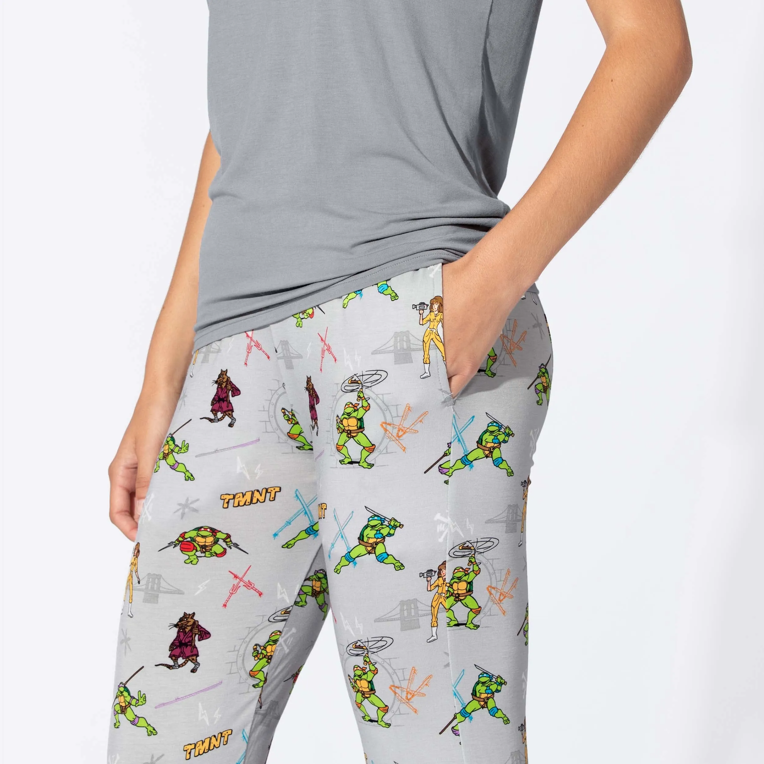 Bellabu Bear Women's 2 piece Short Sleeve PJ Set - Teenage Mutant Ninja Turtles Retro