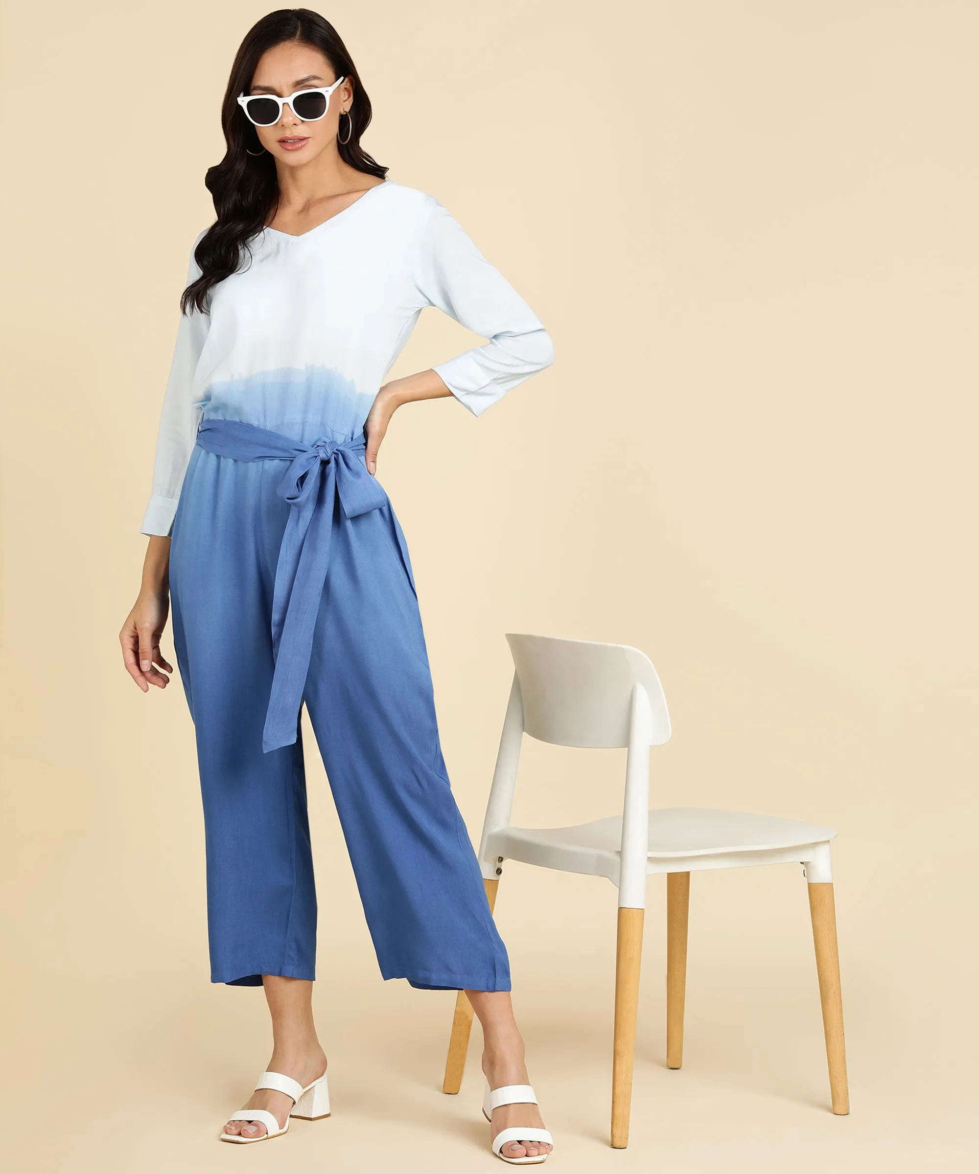 Blue Ombre Dye Jumpsuit