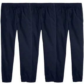Boy's 3-Pack Slim Fitting Cotton Stretch Classic Twill Joggers
