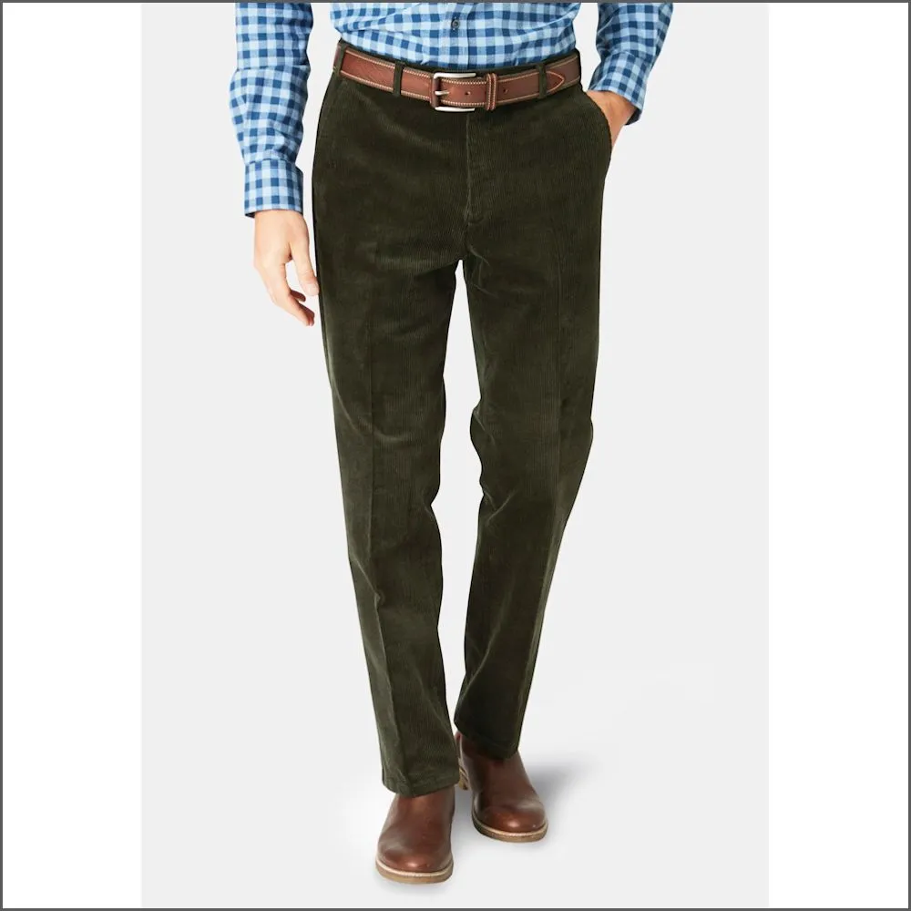 Brook Taverner Ellroy Olive Cord Trousers--