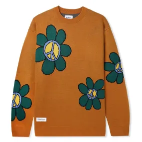 BUTTER GOODS FLOWER KNIT SWEATER RUST