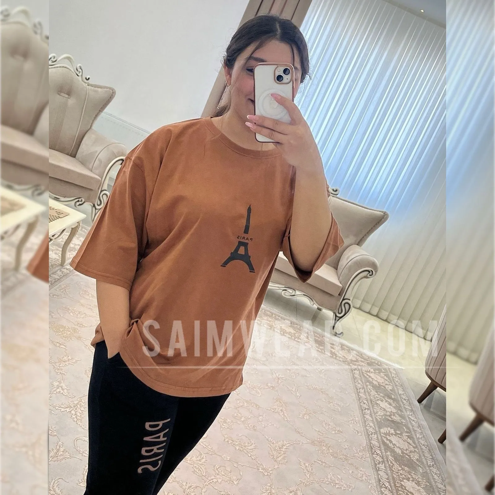 CH # 448 Paris Printed Drop-Shoulder Co Ord Set