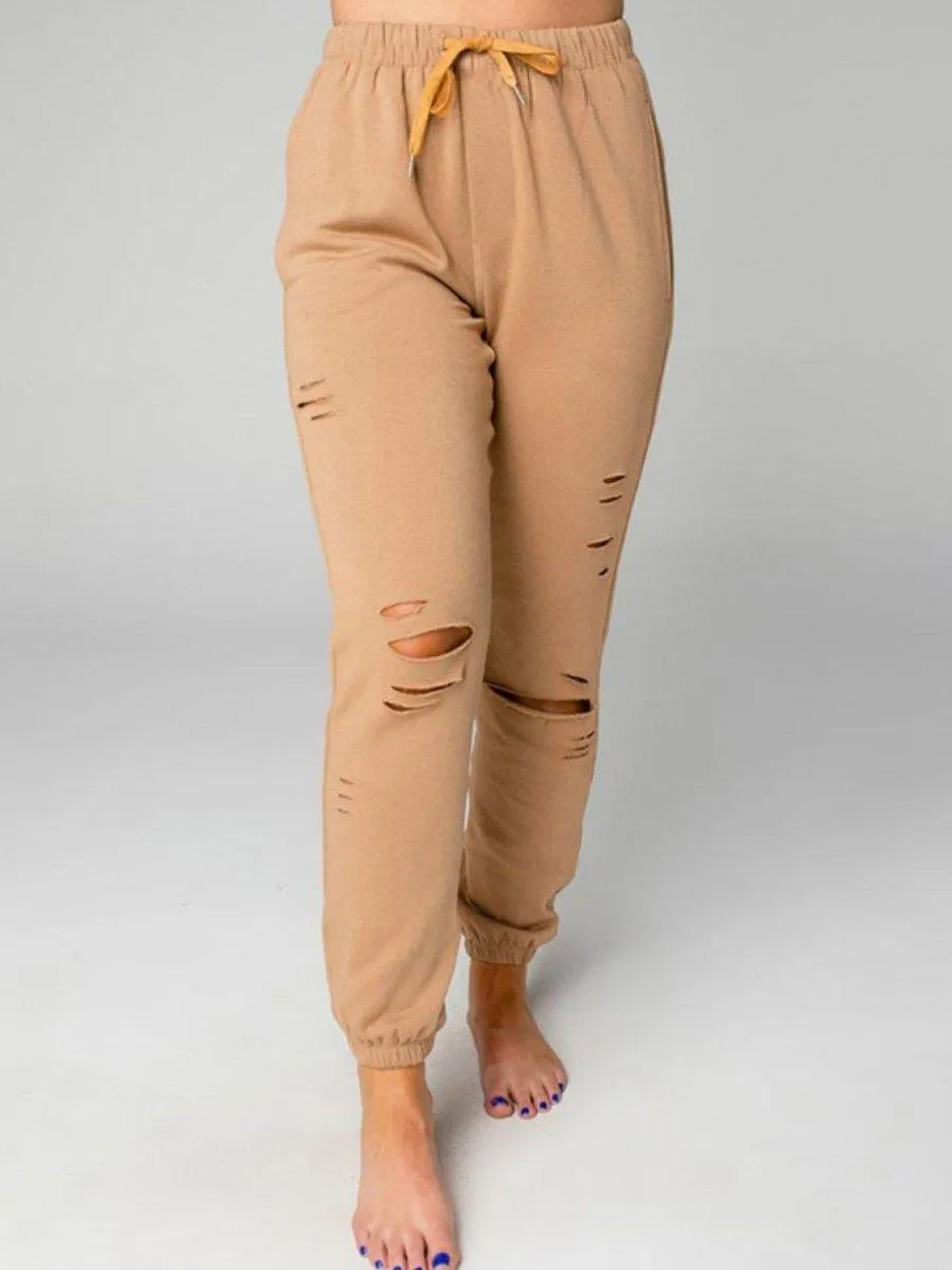 Cozy Up Distressed Sweatshirt and Joggers Set