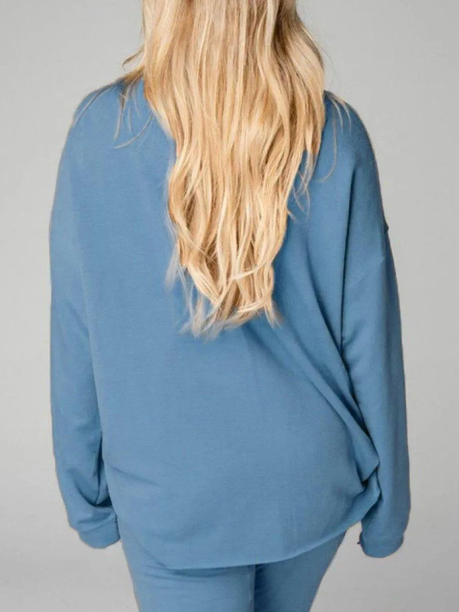 Cozy Up Distressed Sweatshirt and Joggers Set