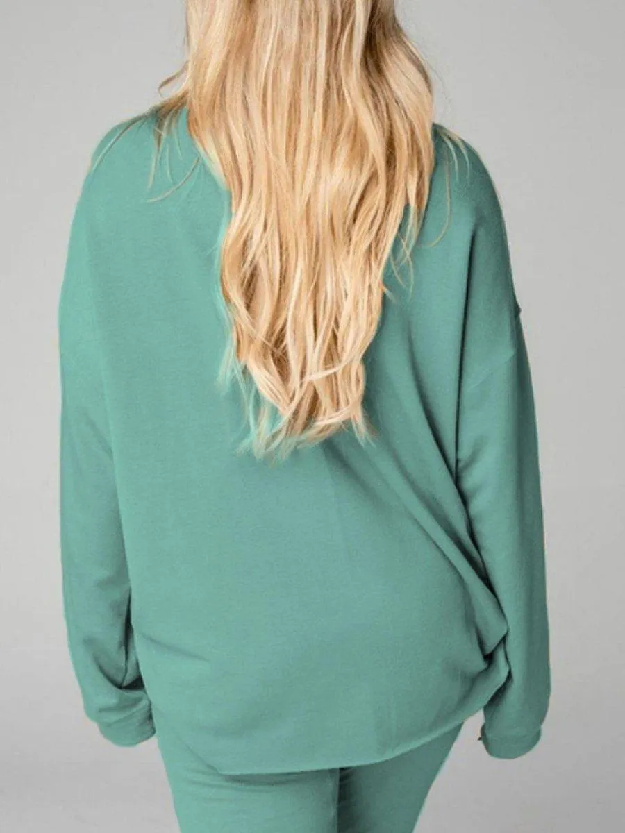 Cozy Up Distressed Sweatshirt and Joggers Set