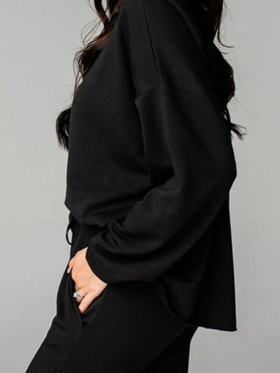 Cozy Up Distressed Sweatshirt and Joggers Set