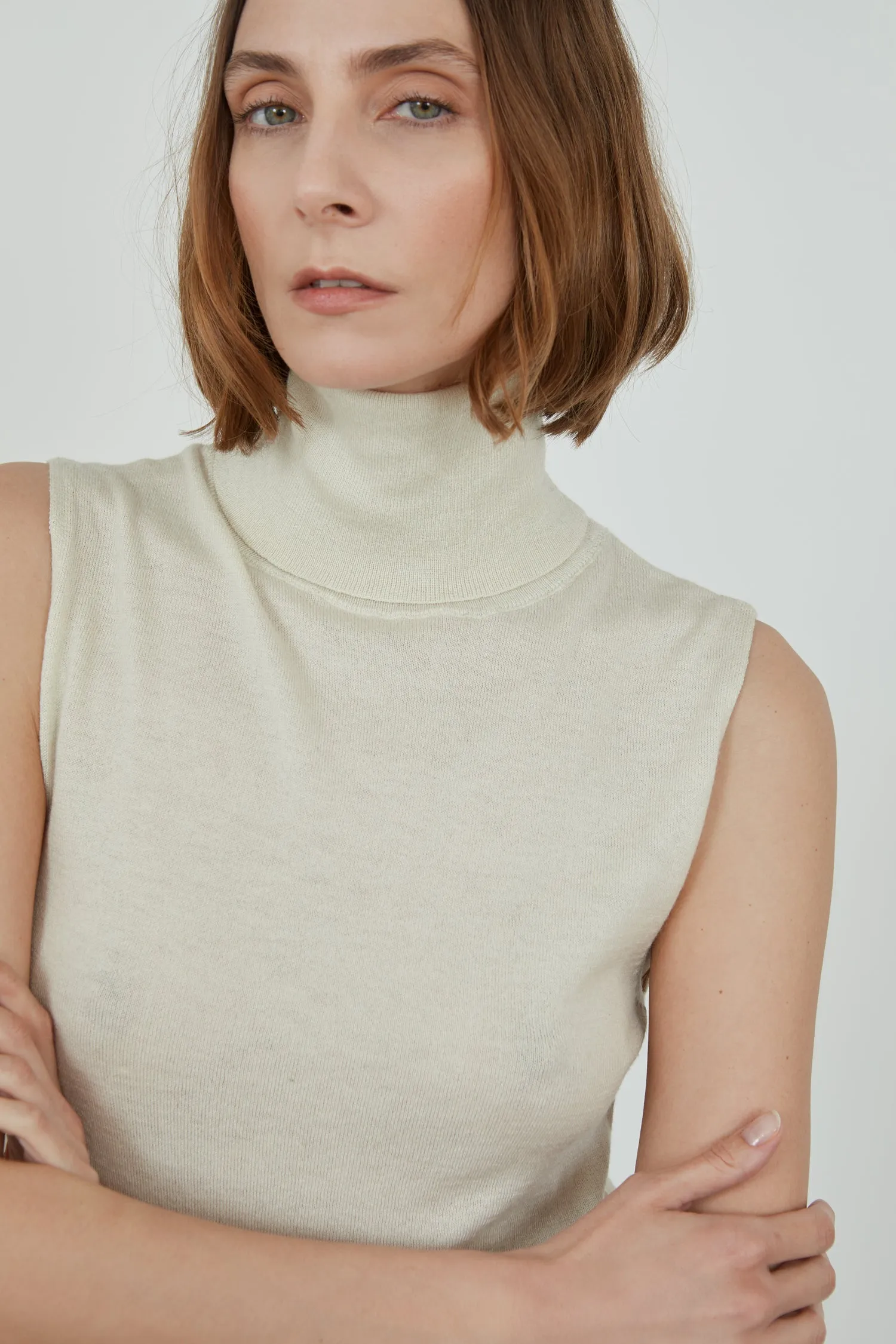Deborah knitted top | Off white - Ultrafine merino-cashmere-silk blend