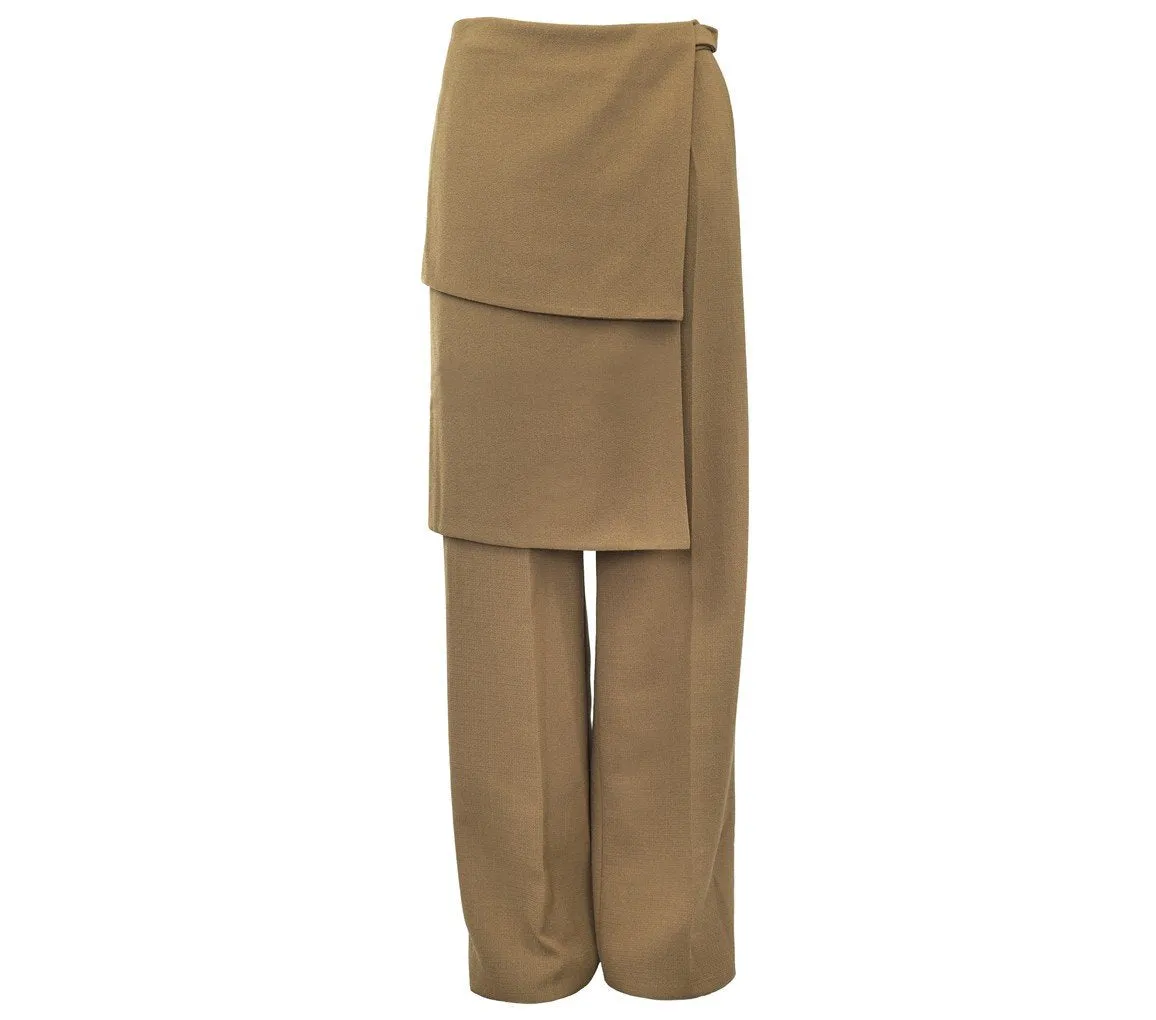 DOUBLE PANEL CAMEL TROUSERS