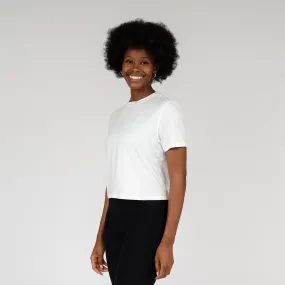 Drift Performance Crop Tee | Solid - White