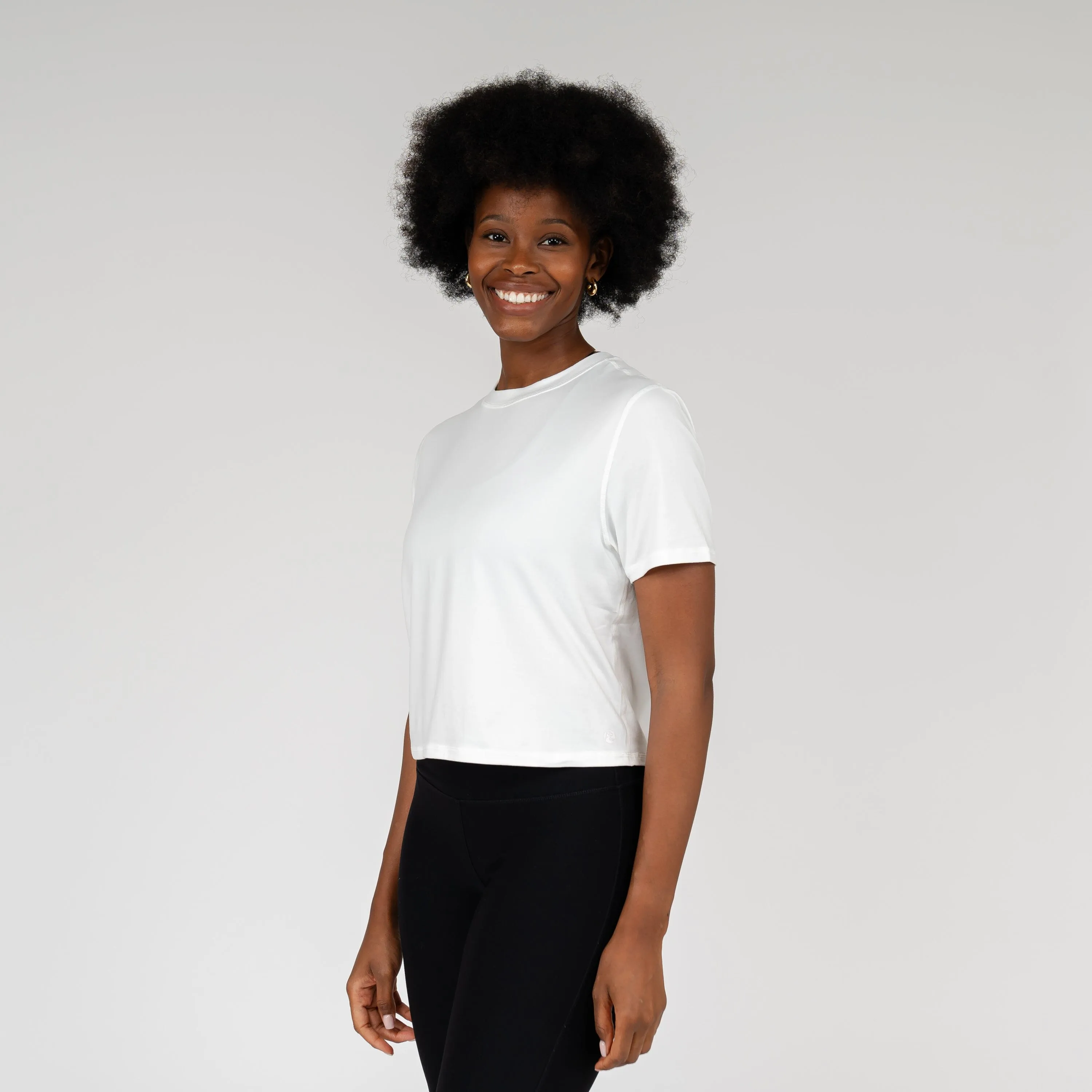 Drift Performance Crop Tee | Solid - White