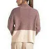 ELAN - Jolene Colorblock Sweater - Plum/Cream Combo