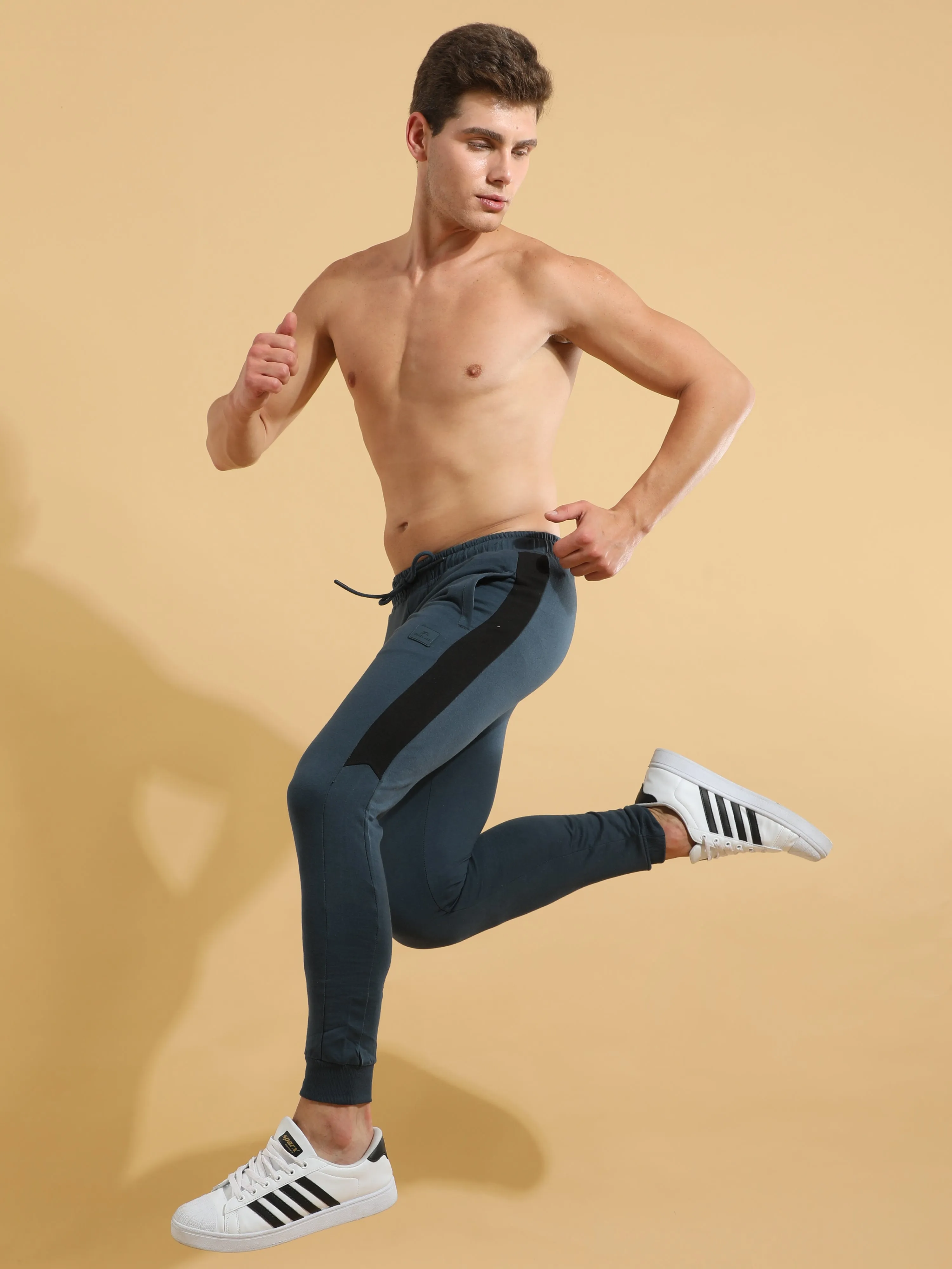 Electric Blue Cotton  Joggers