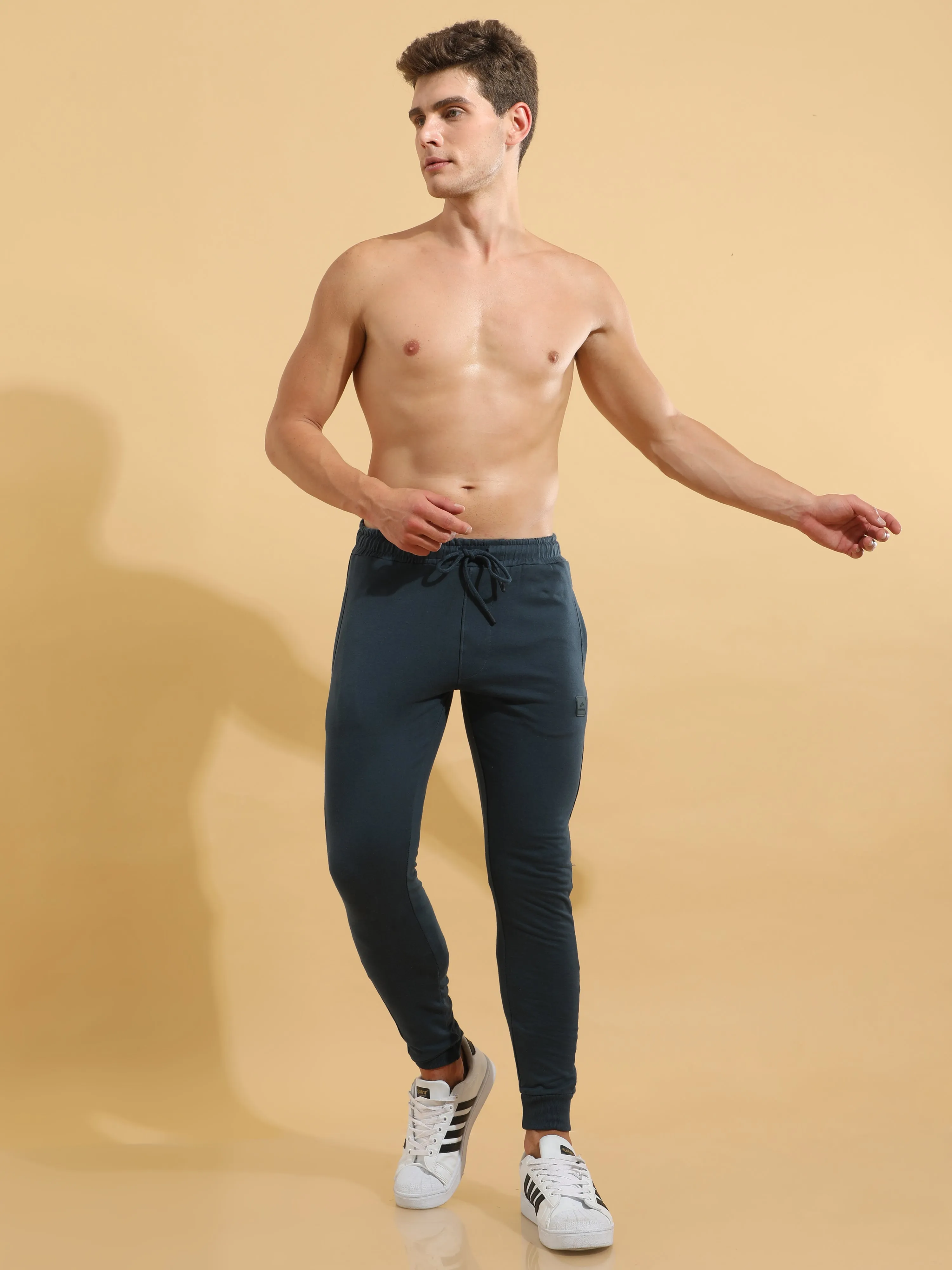 Electric Blue Cotton  Joggers