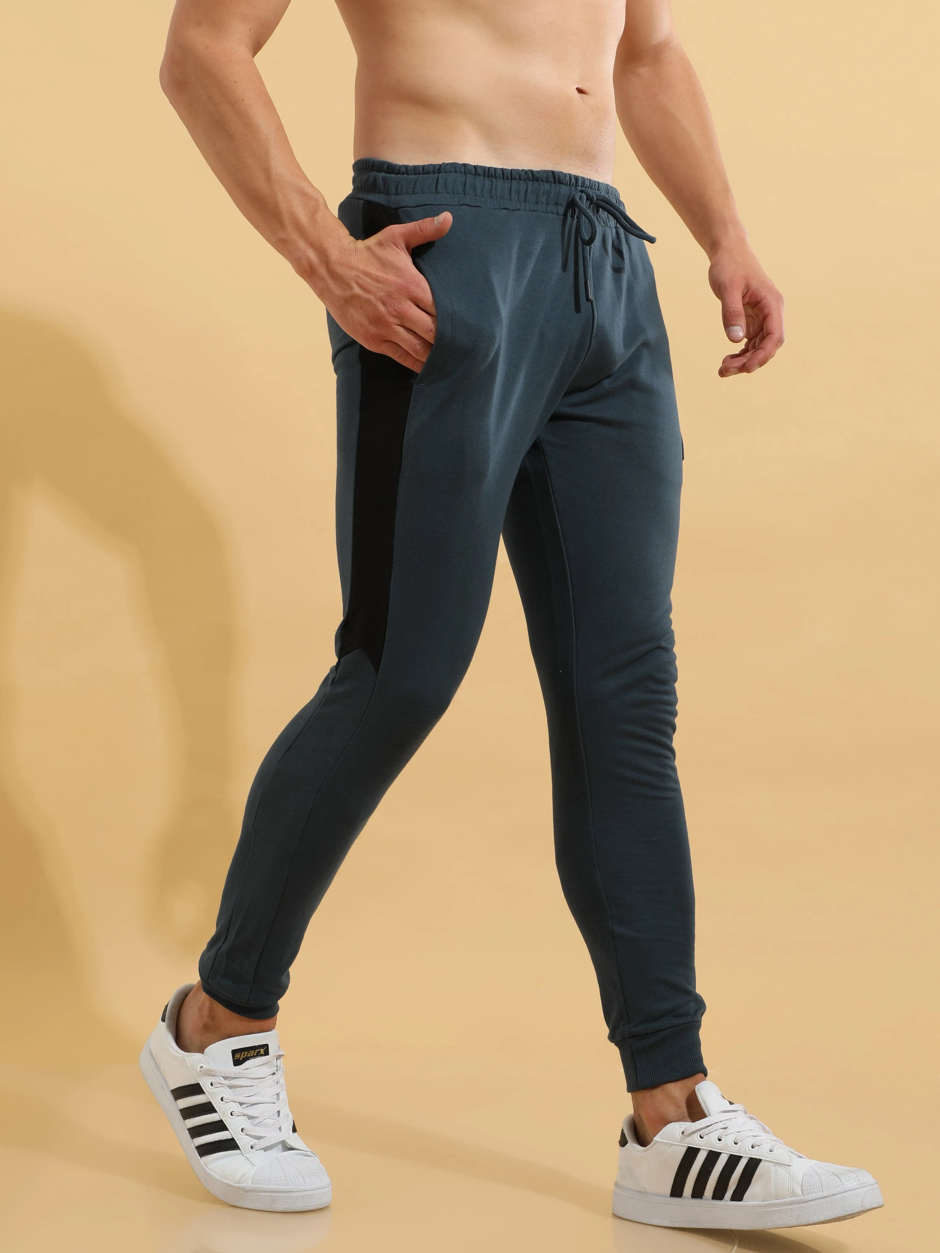 Electric Blue Cotton  Joggers
