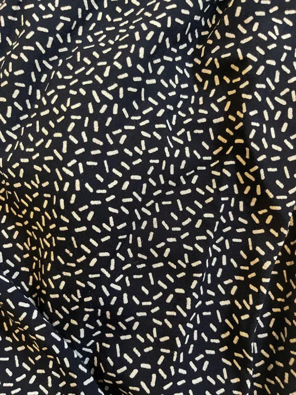 Françoise Black Print Long Sleeve Wrap Dress