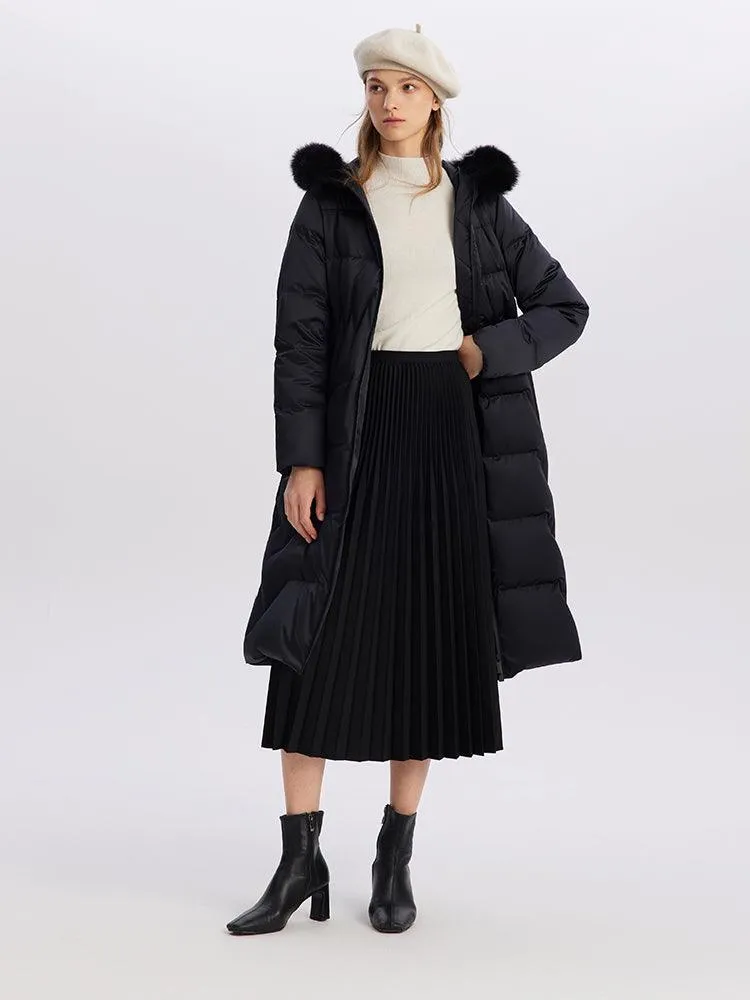 Gathered Waist Goose Down Coat