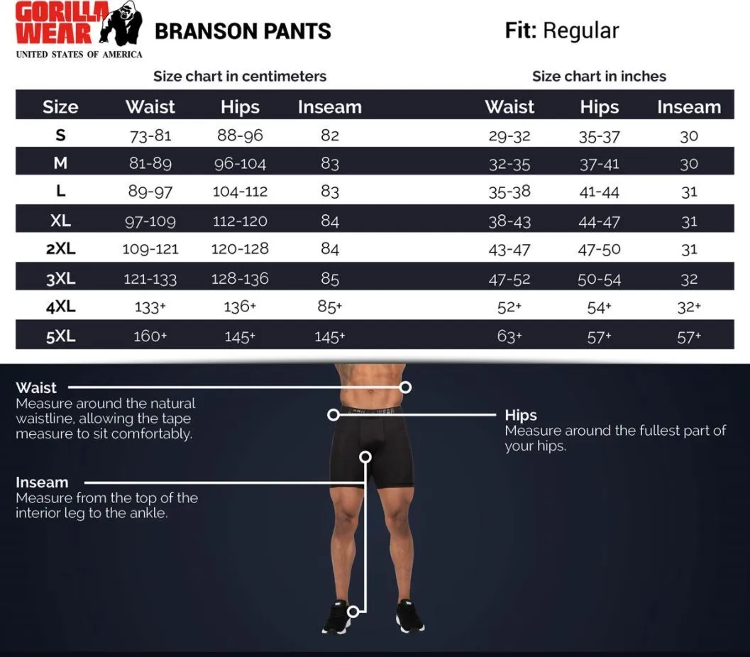 Gorilla Wear Branson Pants - Army Green/Black