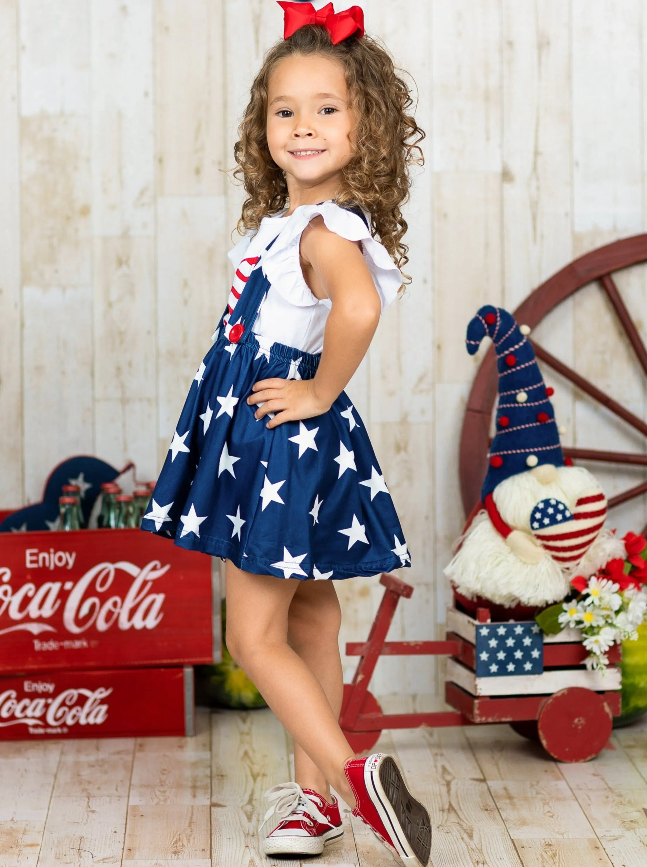 Heart Full of Freedom Suspender Skirt Set