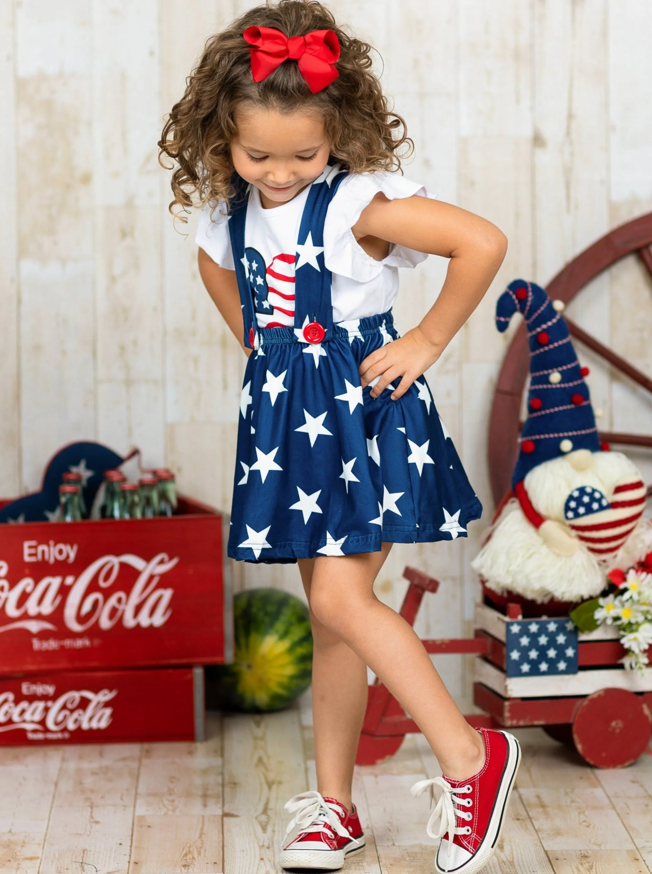Heart Full of Freedom Suspender Skirt Set