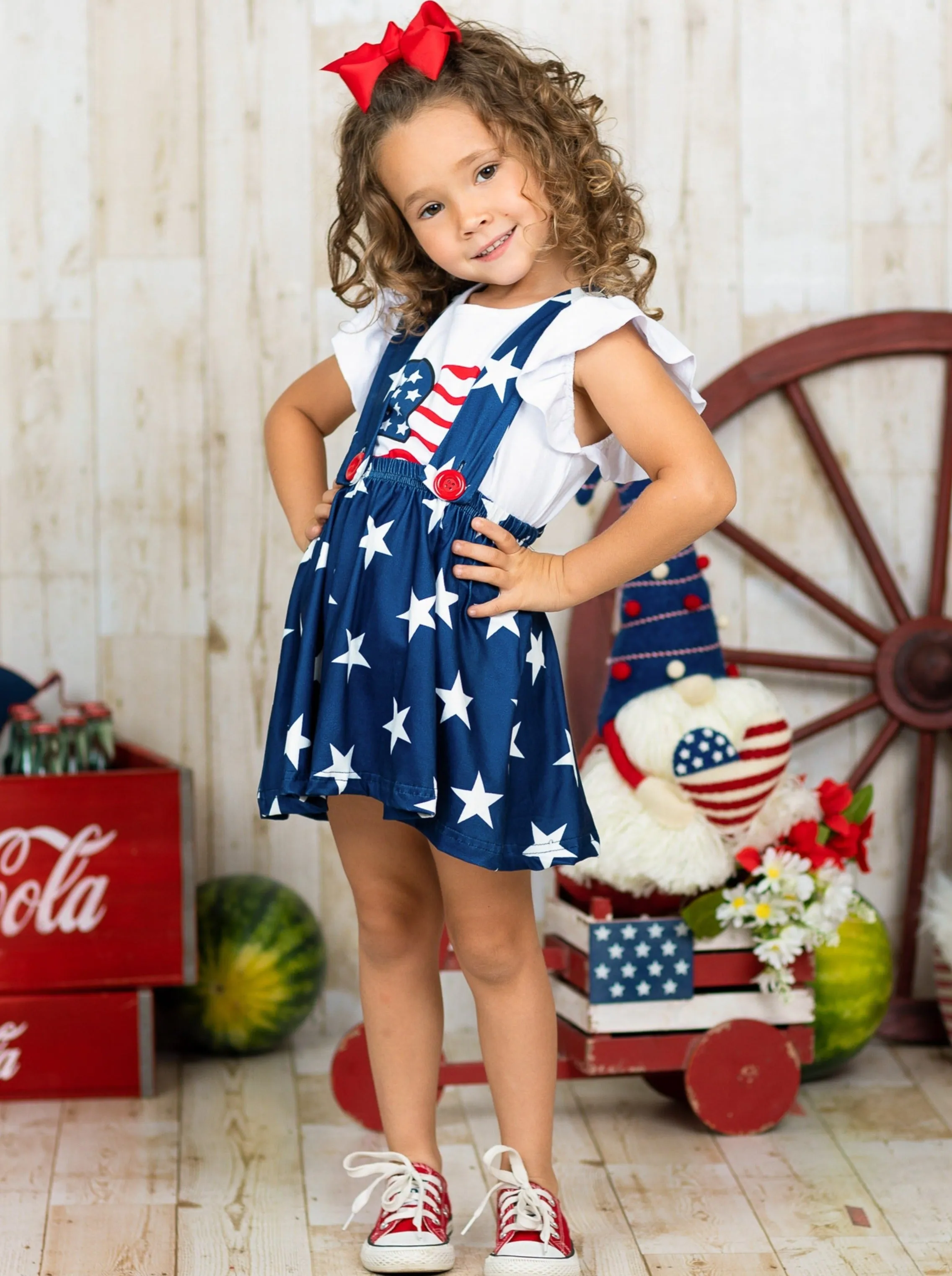 Heart Full of Freedom Suspender Skirt Set