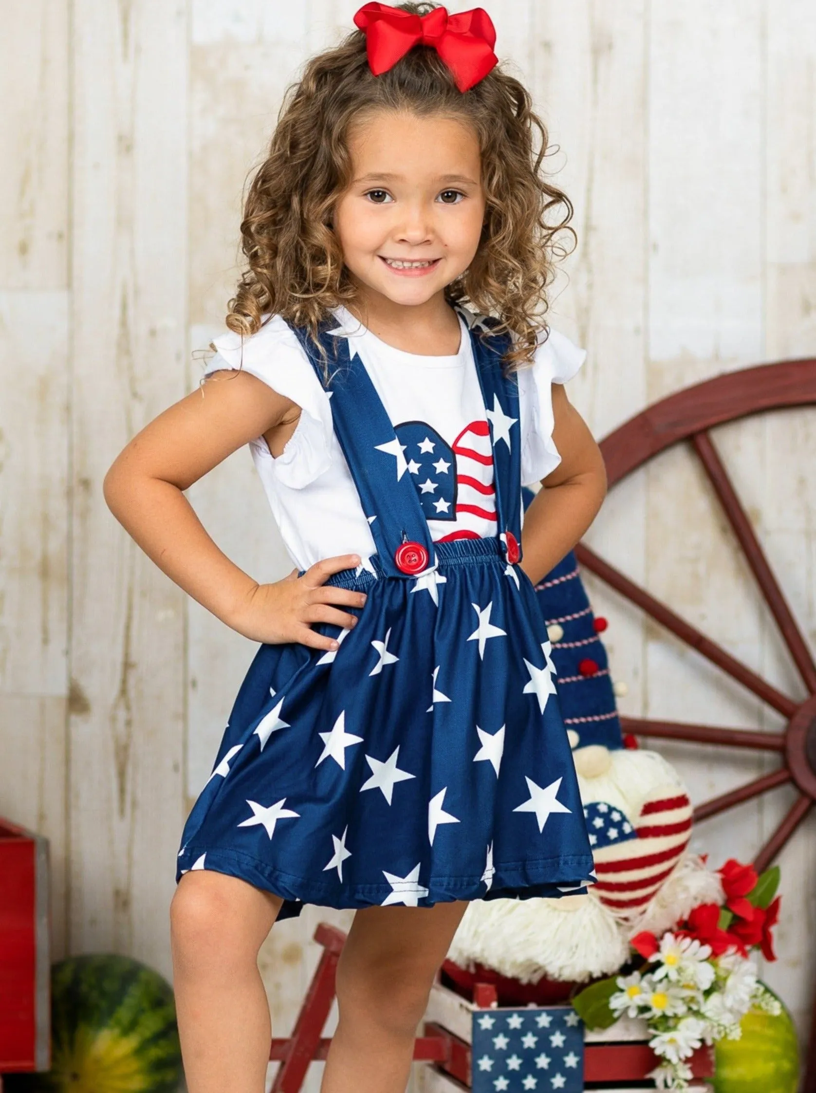 Heart Full of Freedom Suspender Skirt Set