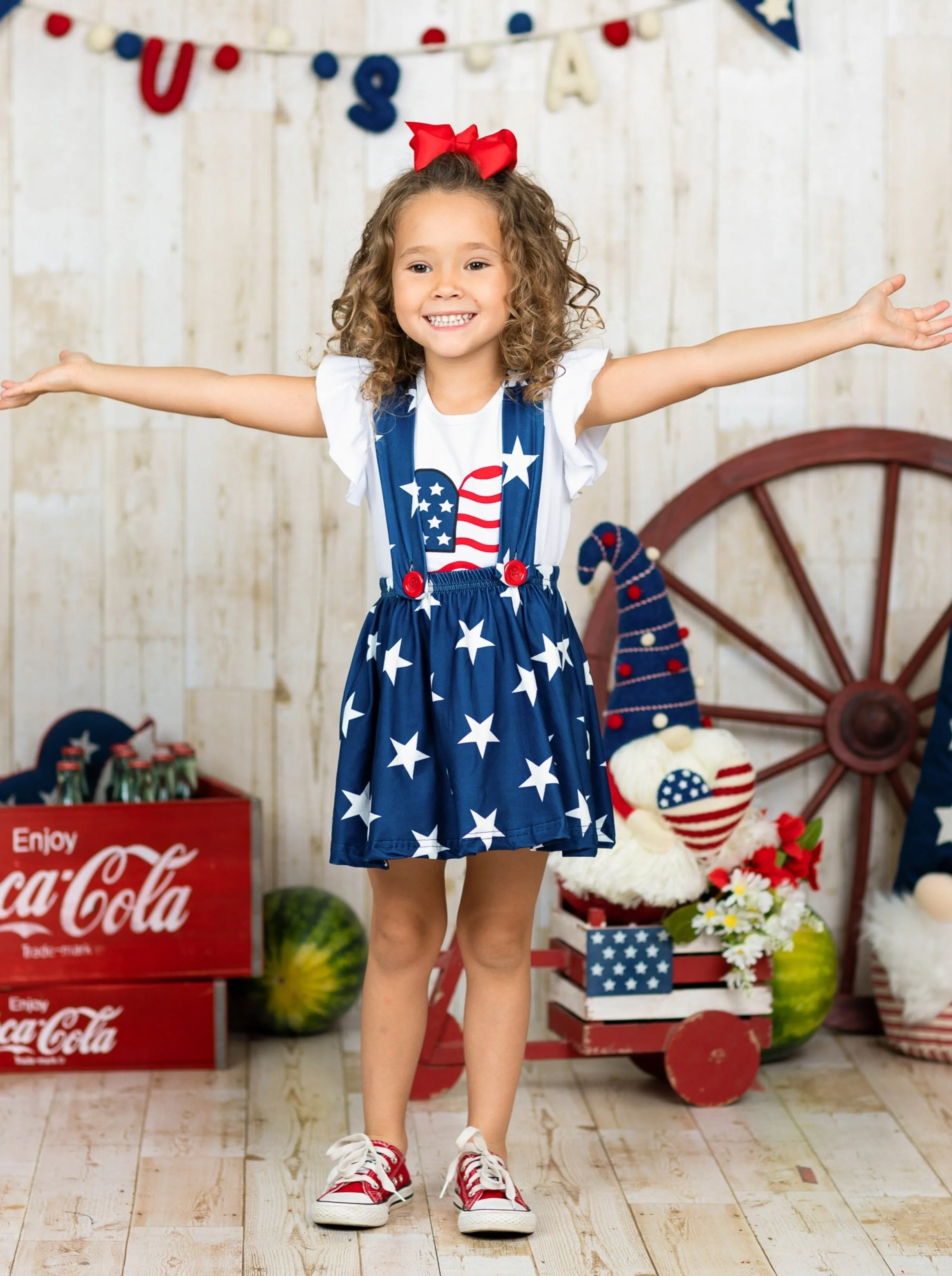 Heart Full of Freedom Suspender Skirt Set