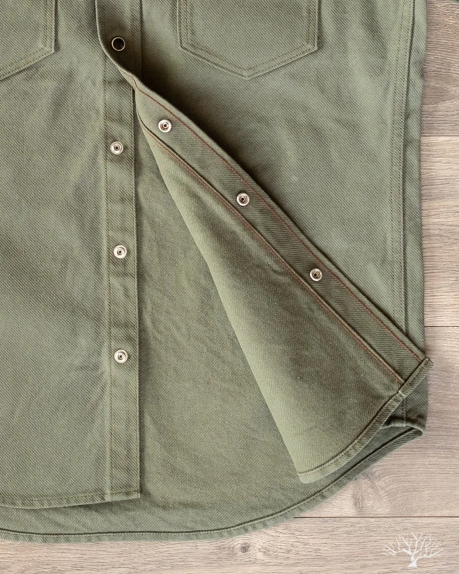 IHSH-235-OLV - Military Serge Western Shirt - Olive