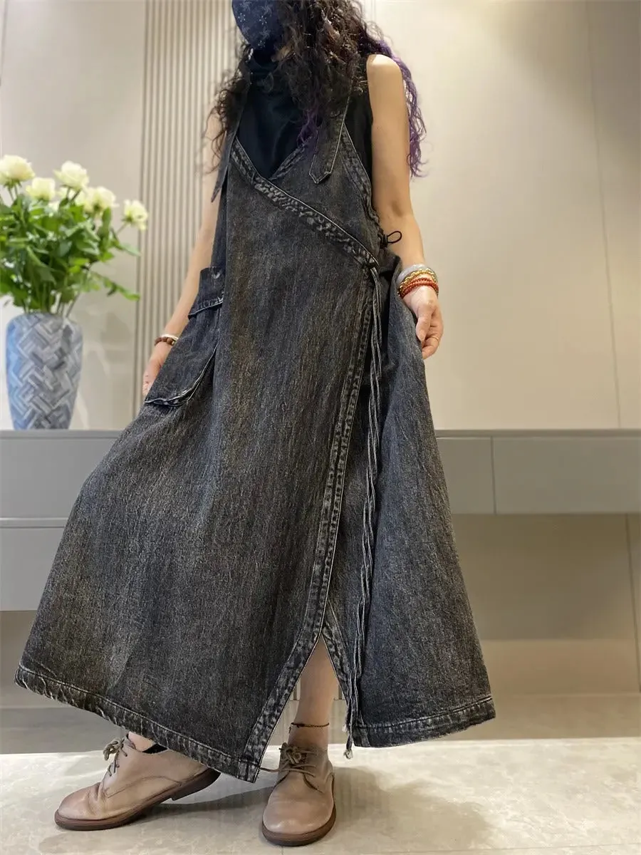 jean overall dress long denim jumper dress women's jean overall dress
