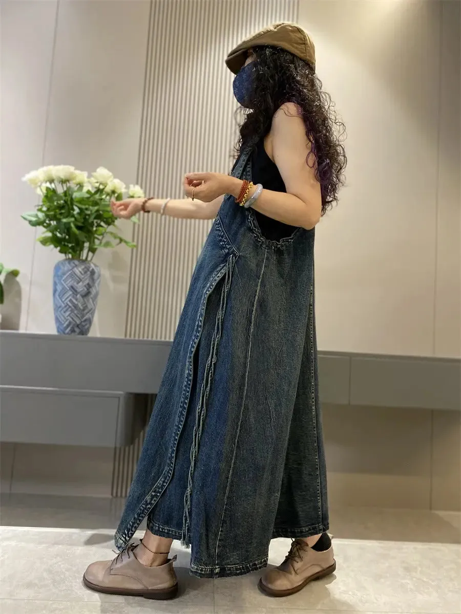 jean overall dress long denim jumper dress women's jean overall dress
