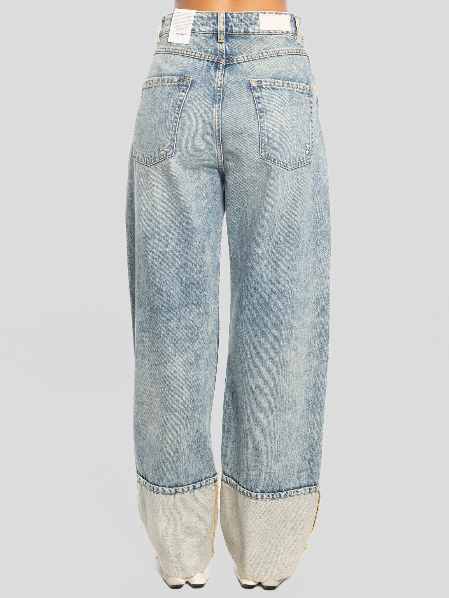 Jeans Kiki Wide Leg con Maxi Risvolto Blu