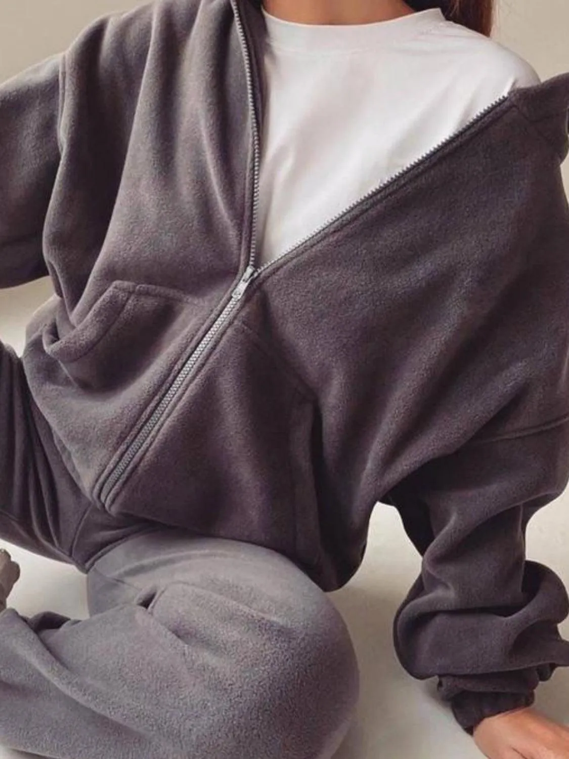 Joggers Set Zip Up Long Sleeve Hoodie and Pants