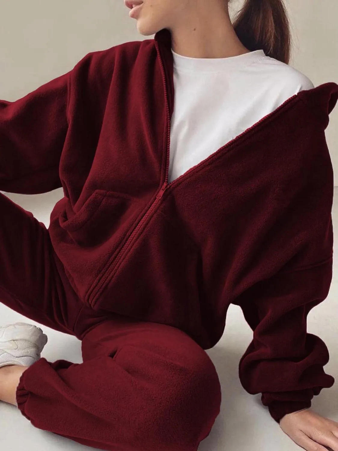 Joggers Set Zip Up Long Sleeve Hoodie and Pants